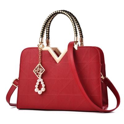 Zomer vrouwelijke telefoon Pocket rits handtassen flap lederen schouder Crossbodytassen (wijn rood)