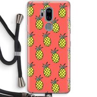 Ananas: LG G7 Thinq Transparant Hoesje met koord Ananas: LG G7 Thinq Transparant Hoesje met koord