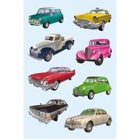 Stickervellen verschillende oldtimers 3x