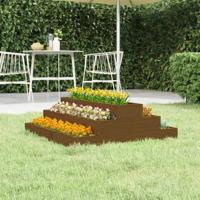 Plantenbak 80x80x27 cm massief grenenhout honingbruin