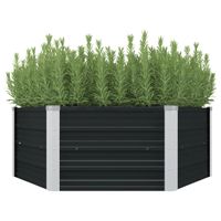 Plantenbak verhoogd 129x129x45 cm gegalvaniseerd staal antraciet