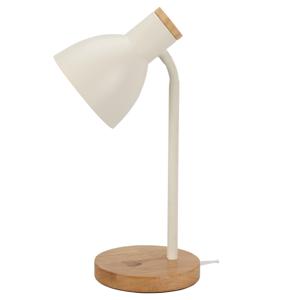 Home & Styling Tafellamp/bureaulampje Design Light - hout/metaal - wit - H36 cm