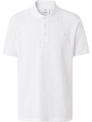 Burberry polo à motif monogrammé brodé - Blanc