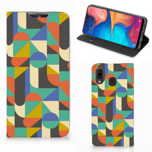 Samsung Galaxy A30 Hoesje met Magneet Funky Retro