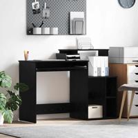 Bureau met Opbergruimte Zwart Eiken 120,5 x 44 x 88,5 cm