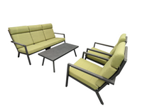 Set angelina lounge 4 delig groen antraciet - Driesprong Collection