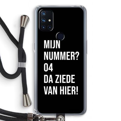 Da ziede van hier - Zwart: OnePlus Nord N10 5G Transparant Hoesje met koord