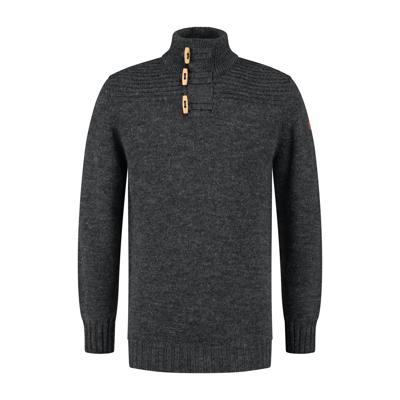 Travelin' Men - Mock neck - Donker antraciet - Maat XXL Travelin' Men - Mock neck - Donker antraciet - Maat XXL