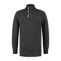 Travelin' Men - Mock neck - Donker antraciet - Maat XXL