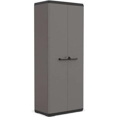 KIS Più opbergkast voor utiliteit - 68 x 39 x 166 cm - houtskoolgrijs en zwart