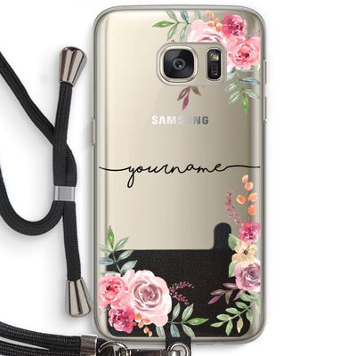 Rozen: Samsung Galaxy S7 Transparant Hoesje met koord