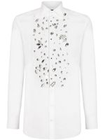 Dolce & Gabbana chemise en coton à ornements strassés - Blanc