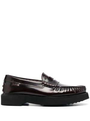 Tod's mocassins en cuir à entaille penny - Rouge