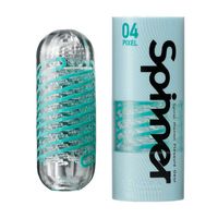 Tenga Spinner - 04 Pixel Mannelijke bevrediger Blauw, Transparant