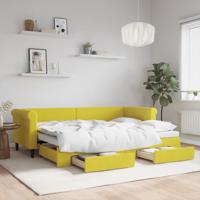 Slaapbank met onderschuifbed en lades 80x200 cm fluweel geel