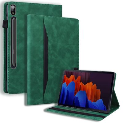 Luxe stand flip sleepcover hoes - Samsung Galaxy Tab S7 / S8 - Groen Luxe stand flip sleepcover hoes - Samsung Galaxy Tab S7 / S8 - Groen