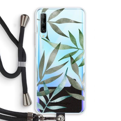 Tropical watercolor leaves: Huawei P Smart Pro Transparant Hoesje met koord