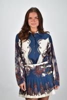 Farm Rio blouse 244003 arabesque scarf sand