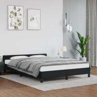 Bedframe met hoofdbord kunstleer zwart 140x200 cm