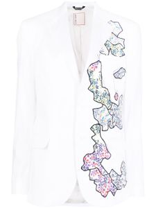 Antonio Marras blazer boutonné à fleurs patchwork - Blanc