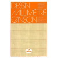Millimeterpapier Canson bruingeel bedrukt 50vel 72gr A3 wit