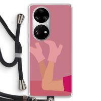 Pink boots: Huawei P50 Pro Transparant Hoesje met koord