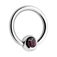 Jeweled Ball Closure Ring Piercingringen - thumbnail