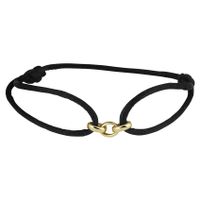 Armband Ovaal geelgoud-satijn goudkleurig-zwart 13-26 cm Armband Ovaal geelgoud-satijn goudkleurig-zwart 13-26 cm
