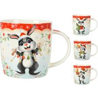 Mok kerst konijn 370 ml 4 assorti | 12 stuks