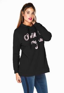 Yoek Sweater met borduursel | Zwart | Maat 40
