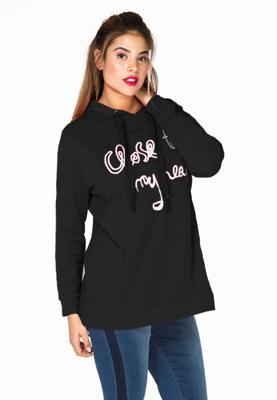 Yoek Sweater met borduursel | Zwart | Maat 58/60