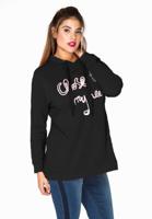 Yoek Sweater met borduursel | Zwart | Maat 40