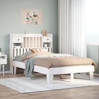 Bedframe zonder matras massief grenenhout wit 135x190 cm