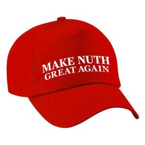 Carnaval verkleed pet - rood - Make Nuth Great Again - volwassenen