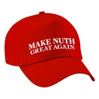 Carnaval verkleed pet - rood - Make Nuth Great Again - volwassenen