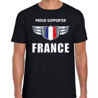 Proud supporter France / Frankrijk t-shirt zwart voor heren