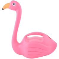 Plastic dieren tuingieter roze flamingo 1.5 liter   -