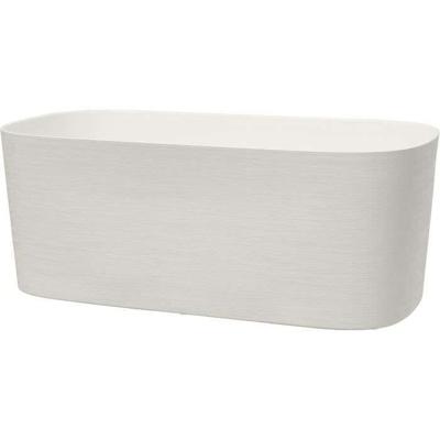 Plantenbak met waterreserve - GARDEN ID Respect - Wit 50 x 17 cm - 100% huishoudelijk afval - 100% recyclebaar - Gestructureerd oppervlak.
