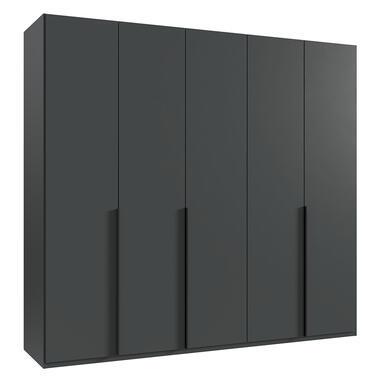 Kledingkast Milaan 5-deurs - grafiet - 208x225x58 cm - Leen Bakker