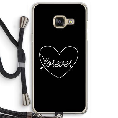 Forever heart black: Samsung Galaxy A3 (2016) Transparant Hoesje met koord