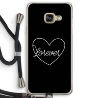 Forever heart black: Samsung Galaxy A3 (2016) Transparant Hoesje met koord