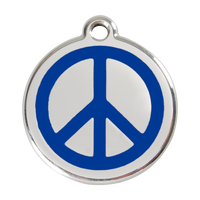 Peace Navy roestvrijstalen hondenpenning large/groot dia. 3,8 cm - RedDingo