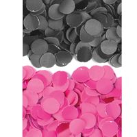 2 kilo fuchsia roze en zwarte papier snippers confetti mix set feest versiering