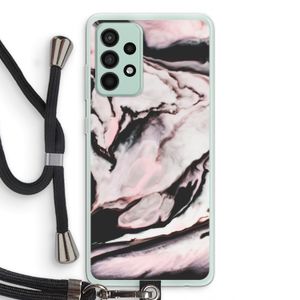 Roze stroom: Samsung Galaxy A52s 5G Transparant Hoesje met koord