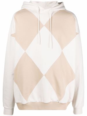 Drôle De Monsieur hoodie à motif losange - Tons neutres