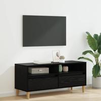 TV-kast met lade Zwart Eiken 100 x 34,5 x 44,5 cm Bewerkt hout