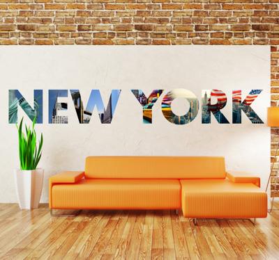 Muursticker foto´s tekst New York