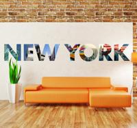 Muursticker foto´s tekst New York