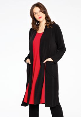Yoek Vest met shawl | Zwart | Maat 58/60
