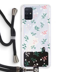 Small white flowers: Samsung Galaxy A71 Transparant Hoesje met koord